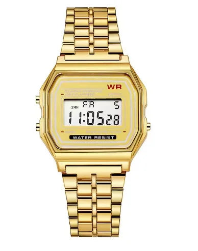 Retro Luxury Digital Display Gold Rose Watch for Men And Women Electronic Clock Elegant Timepiece