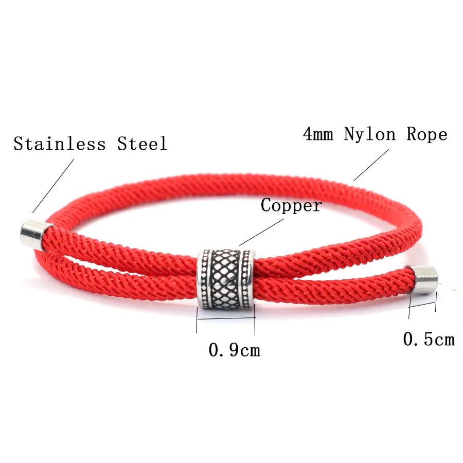 Men’s Nylon Rope Bracelet with Steel Detail