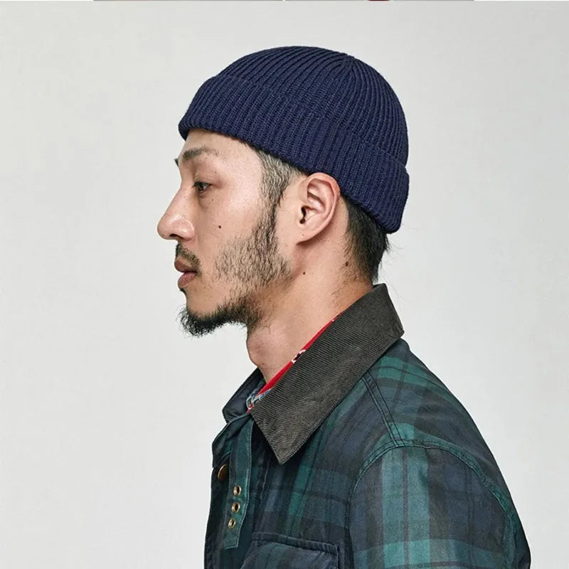 1PC Trendy Style Knitted Hat for Men & Women Caps Wool Fashion Simple Warm Skullies Beanies Solid Autumn Winter Beanie Cap