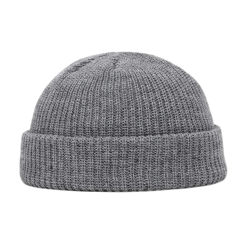 1PC Trendy Style Knitted Hat for Men & Women Caps Wool Fashion Simple Warm Skullies Beanies Solid Autumn Winter Beanie Cap