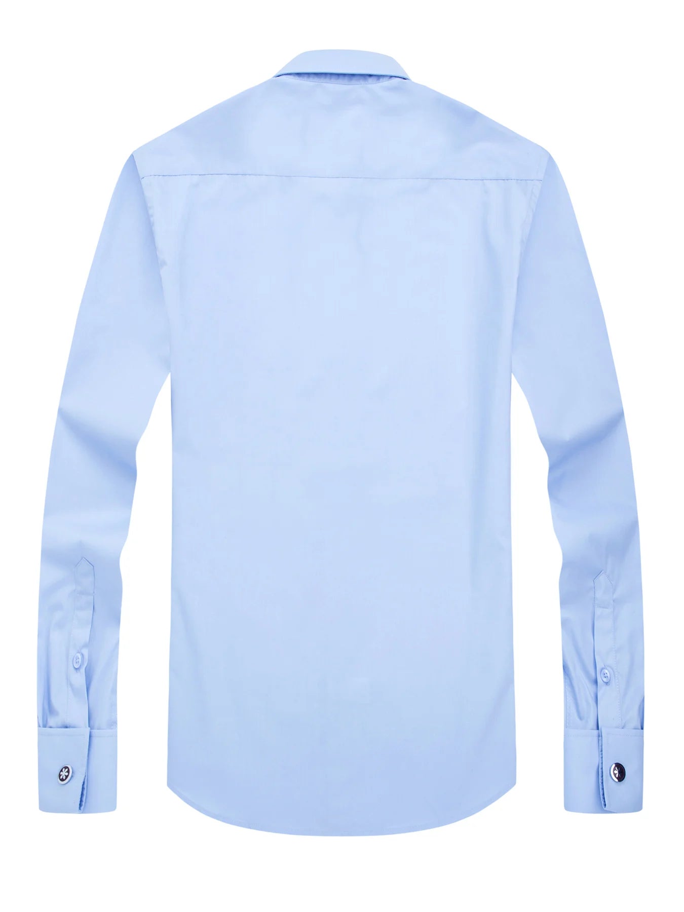 Men's French cufflinks shirt, men's slim fit long sleeved business sleeve nail free business formal men's solid color shirt