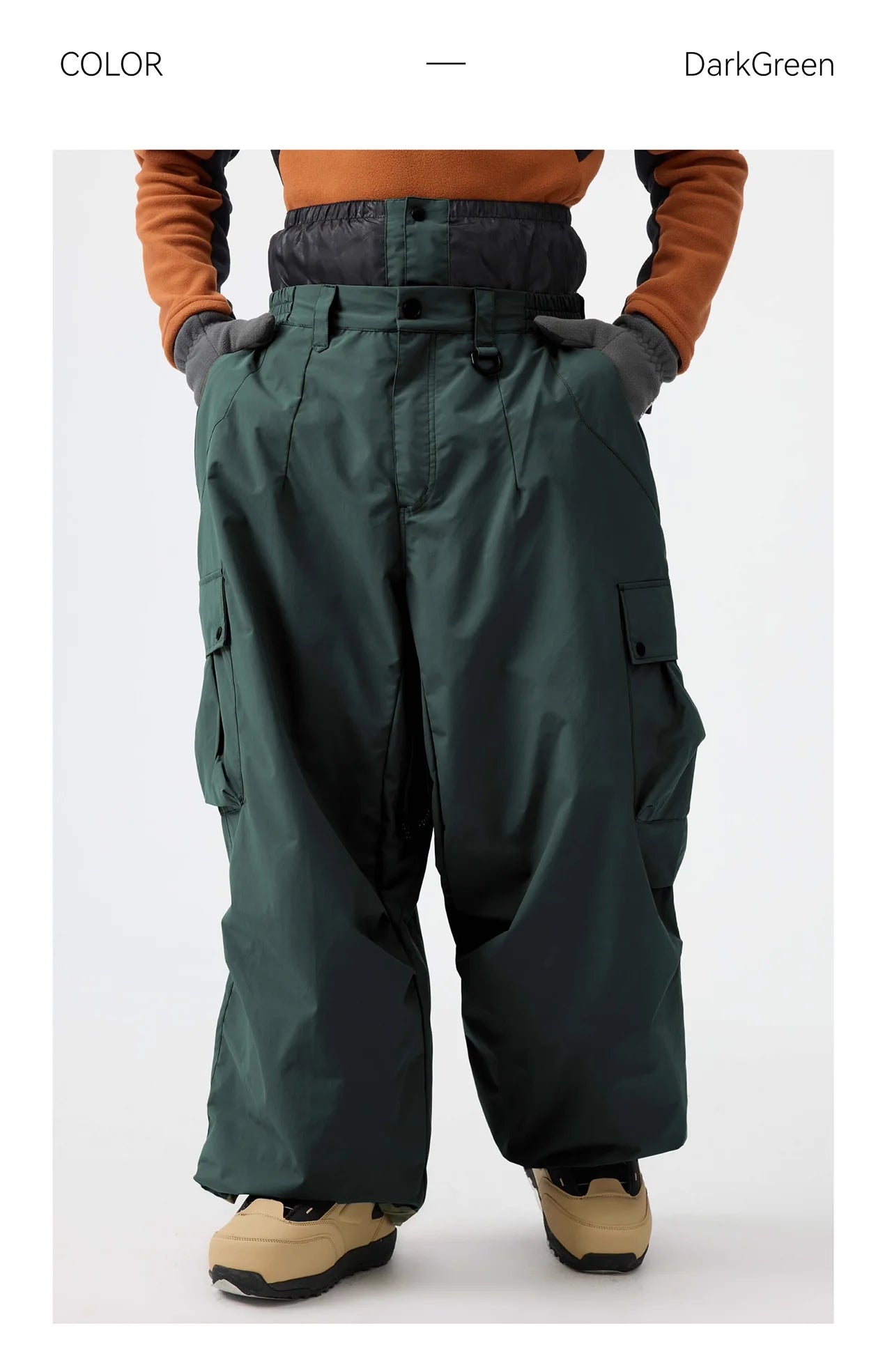 2025 GSOU SNOW New Winter Outdoor Loose Waist Ski Pants For Women  Men Waterproof And Warm  Professional Snowboard Ski Pants