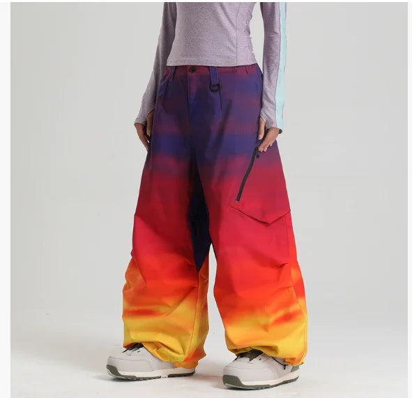 Gsou Snow Men's & Women's Snowboard Pants Waterproof Windproof Ski Trousers Thermal Winter Workwear Loose Fit Outdoor Sportswear