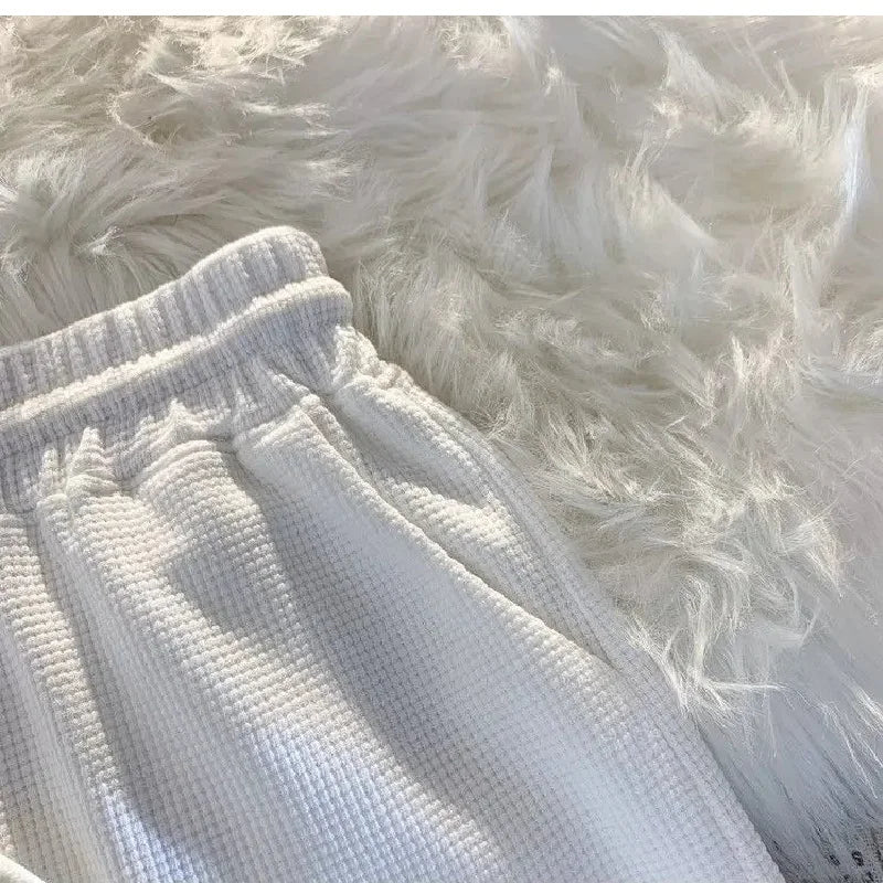 2025 Summer New Women Waffle Comfortable Leisure Sports Shorts Loose Outdoor Cycling Camping Hiking Mountaineering Shorts