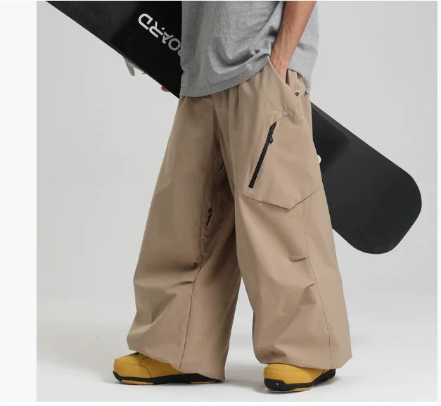 Gsou Snow Men's & Women's Snowboard Pants Waterproof Windproof Ski Trousers Thermal Winter Workwear Loose Fit Outdoor Sportswear