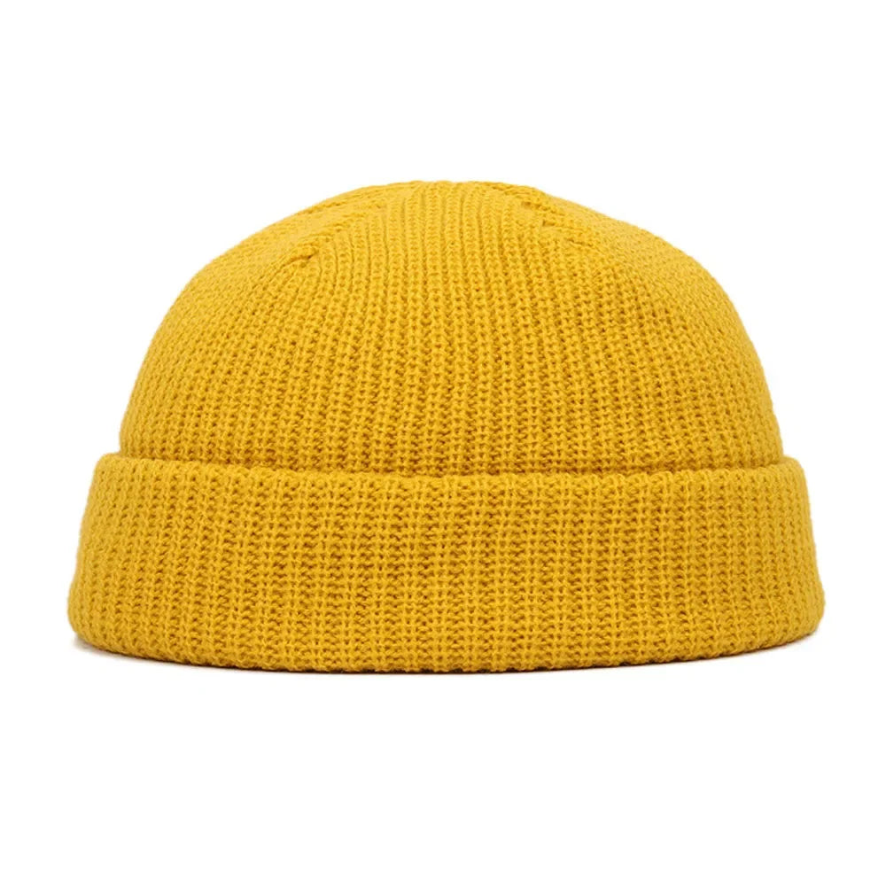 1PC Trendy Style Knitted Hat for Men & Women Caps Wool Fashion Simple Warm Skullies Beanies Solid Autumn Winter Beanie Cap