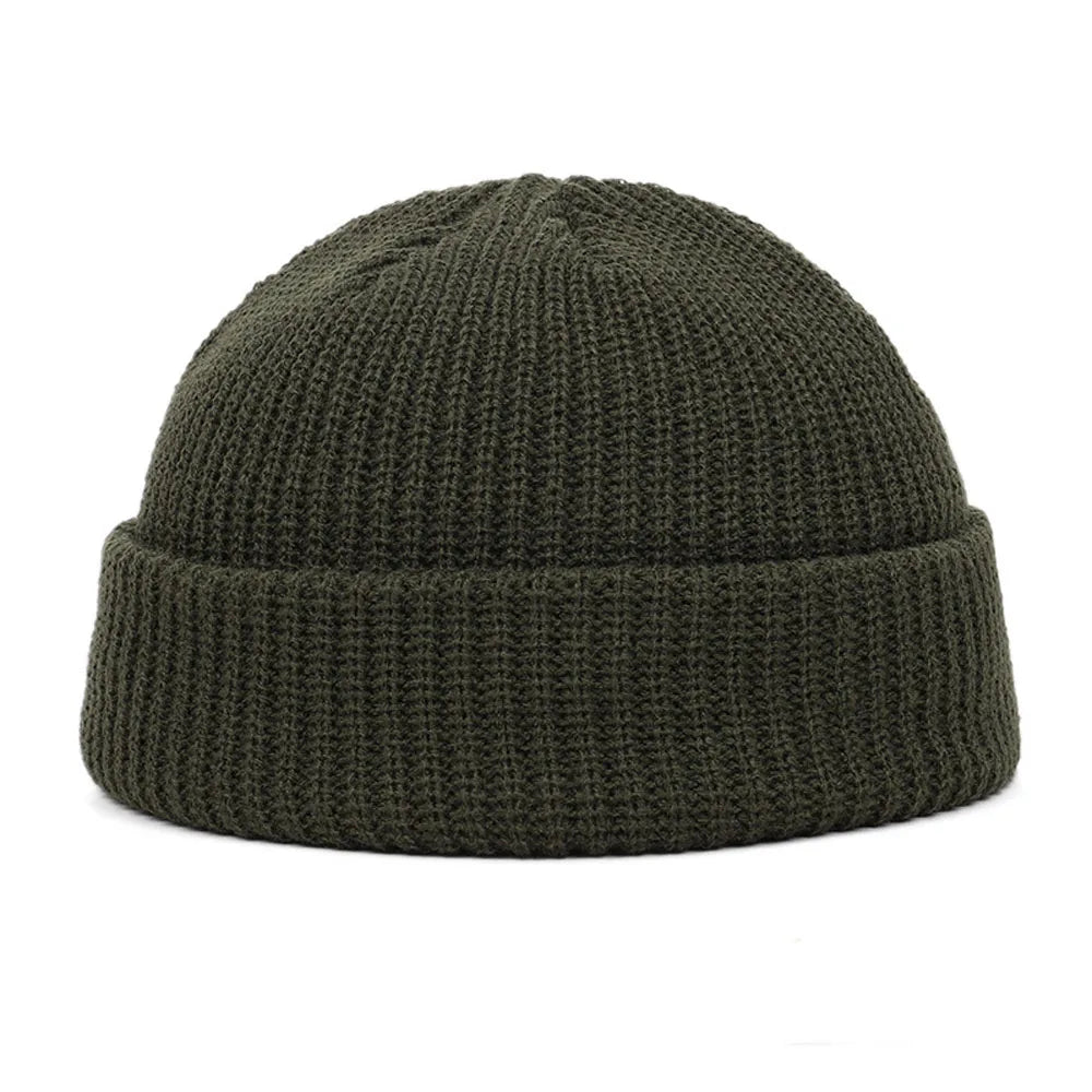 1PC Trendy Style Knitted Hat for Men & Women Caps Wool Fashion Simple Warm Skullies Beanies Solid Autumn Winter Beanie Cap