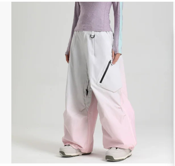 Gsou Snow Men's & Women's Snowboard Pants Waterproof Windproof Ski Trousers Thermal Winter Workwear Loose Fit Outdoor Sportswear