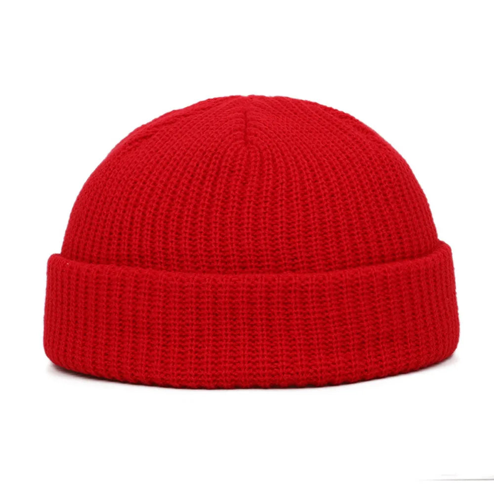 1PC Trendy Style Knitted Hat for Men & Women Caps Wool Fashion Simple Warm Skullies Beanies Solid Autumn Winter Beanie Cap