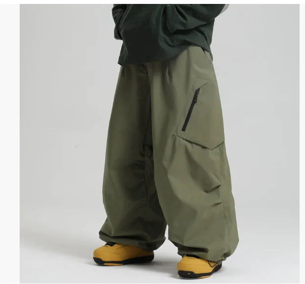 Gsou Snow Men's & Women's Snowboard Pants Waterproof Windproof Ski Trousers Thermal Winter Workwear Loose Fit Outdoor Sportswear