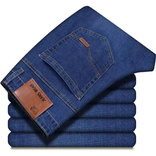 2026 Spring Autumn New Men's Jeans Casual Straight Stretch Fashion Classic Blue Black Work Denim Trousers Male Brand Clothing