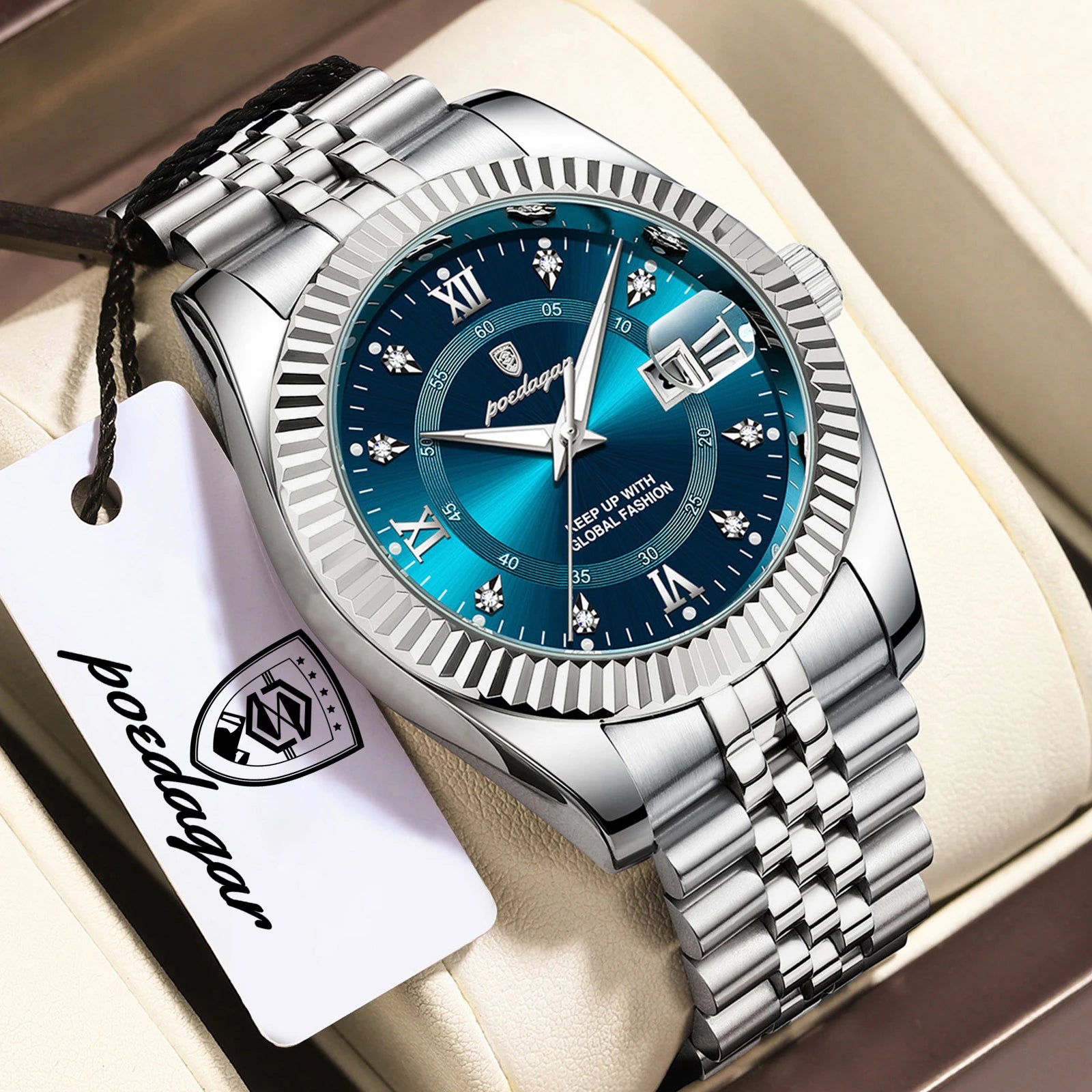 Poedagar Prestige Diamond Dial Watch