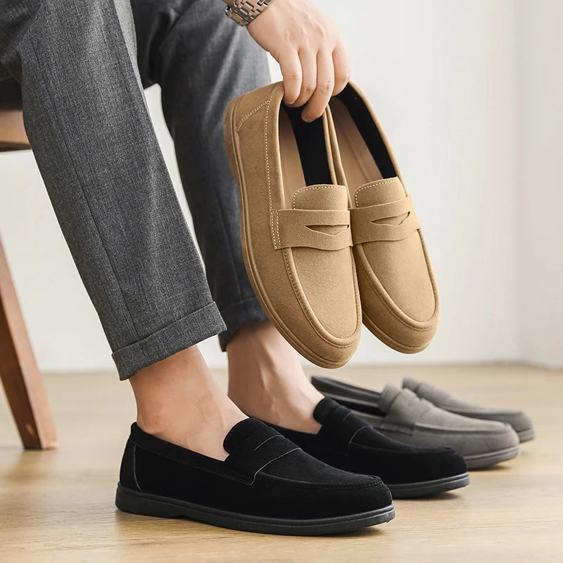 Hot Sale Men's Slip On Loafers Preppy Lightweight Breathable Comfort Outdoor Flats Non Slip Soft Sole Casual Daily Walking Shoes
