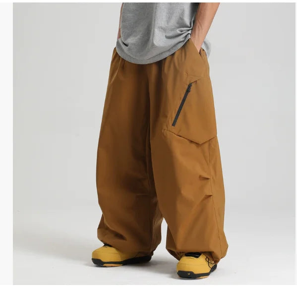 Gsou Snow Men's & Women's Snowboard Pants Waterproof Windproof Ski Trousers Thermal Winter Workwear Loose Fit Outdoor Sportswear