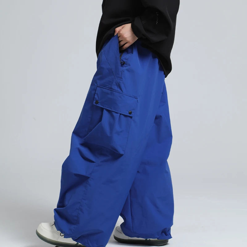 2025 GSOU SNOW New Winter Outdoor Loose Waist Ski Pants For Women  Men Waterproof And Warm  Professional Snowboard Ski Pants