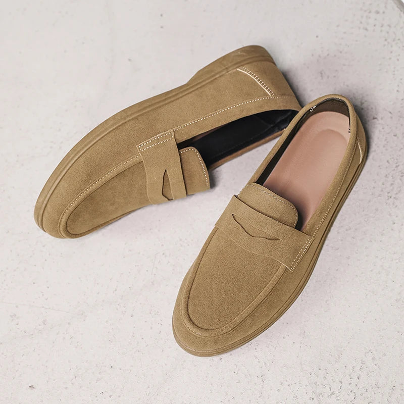 Hot Sale Men's Slip On Loafers Preppy Lightweight Breathable Comfort Outdoor Flats Non Slip Soft Sole Casual Daily Walking Shoes