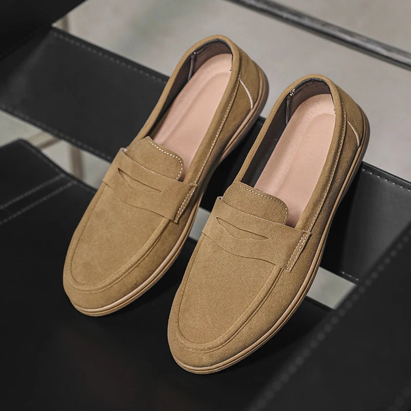 Hot Sale Men's Slip On Loafers Preppy Lightweight Breathable Comfort Outdoor Flats Non Slip Soft Sole Casual Daily Walking Shoes