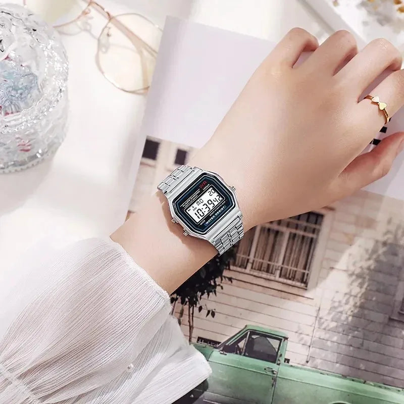 Retro Luxury Digital Display Gold Rose Watch for Men And Women Electronic Clock Elegant Timepiece