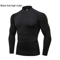 Men's Workout Compression Shirt Quick Dry Running T-shirt Turtleneck Long Sleeve Rash Guard Gym Base Layer Athletic Undershirt