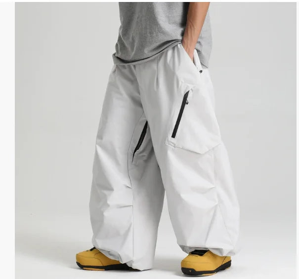 Gsou Snow Men's & Women's Snowboard Pants Waterproof Windproof Ski Trousers Thermal Winter Workwear Loose Fit Outdoor Sportswear