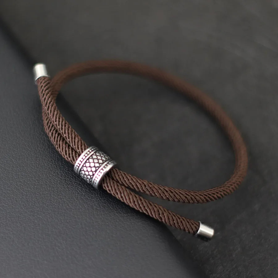 Men’s Nylon Rope Bracelet with Steel Detail